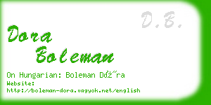 dora boleman business card